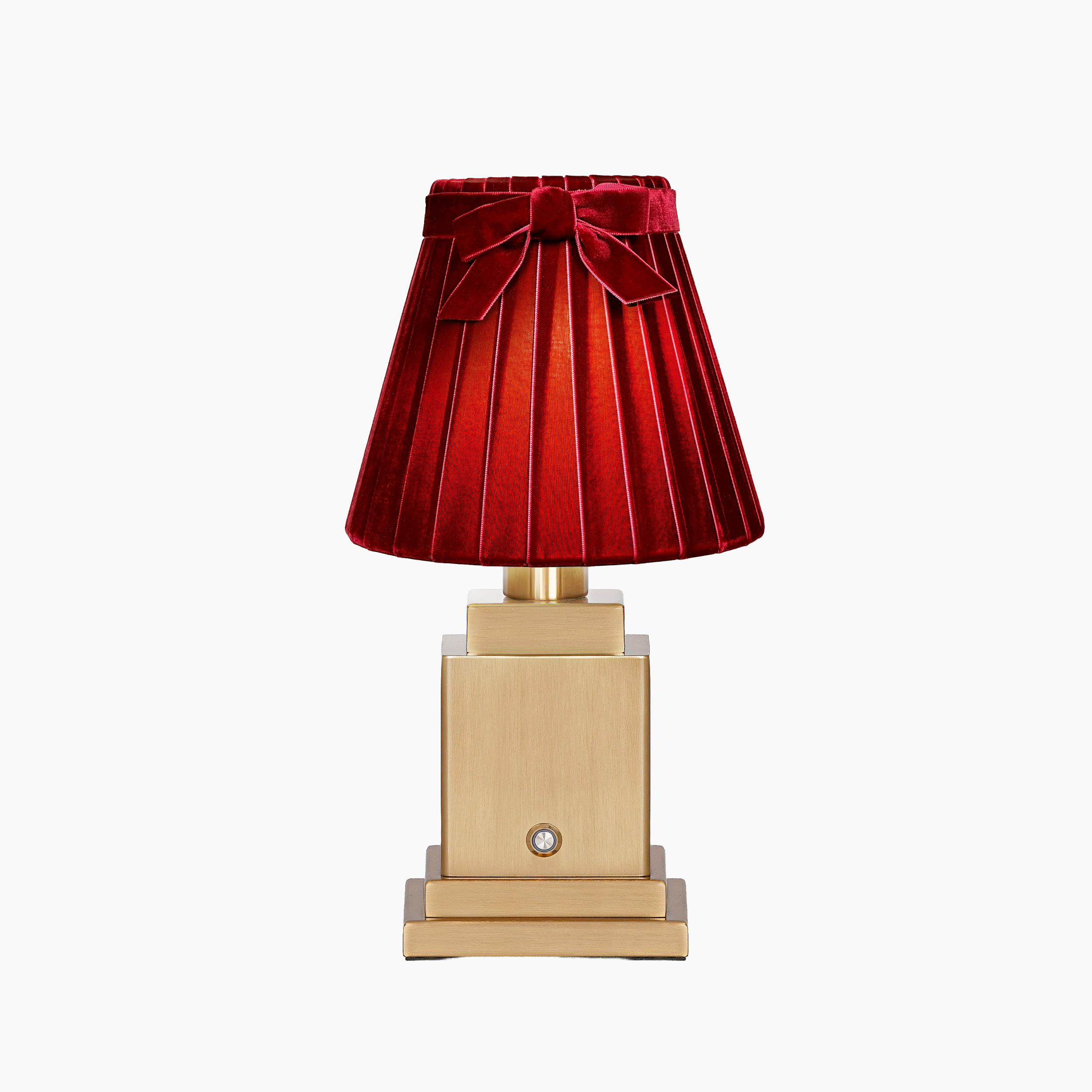 OSCAR BRASS Rechargeable Lamp With 7.1" Vampire Velvet Lampshade