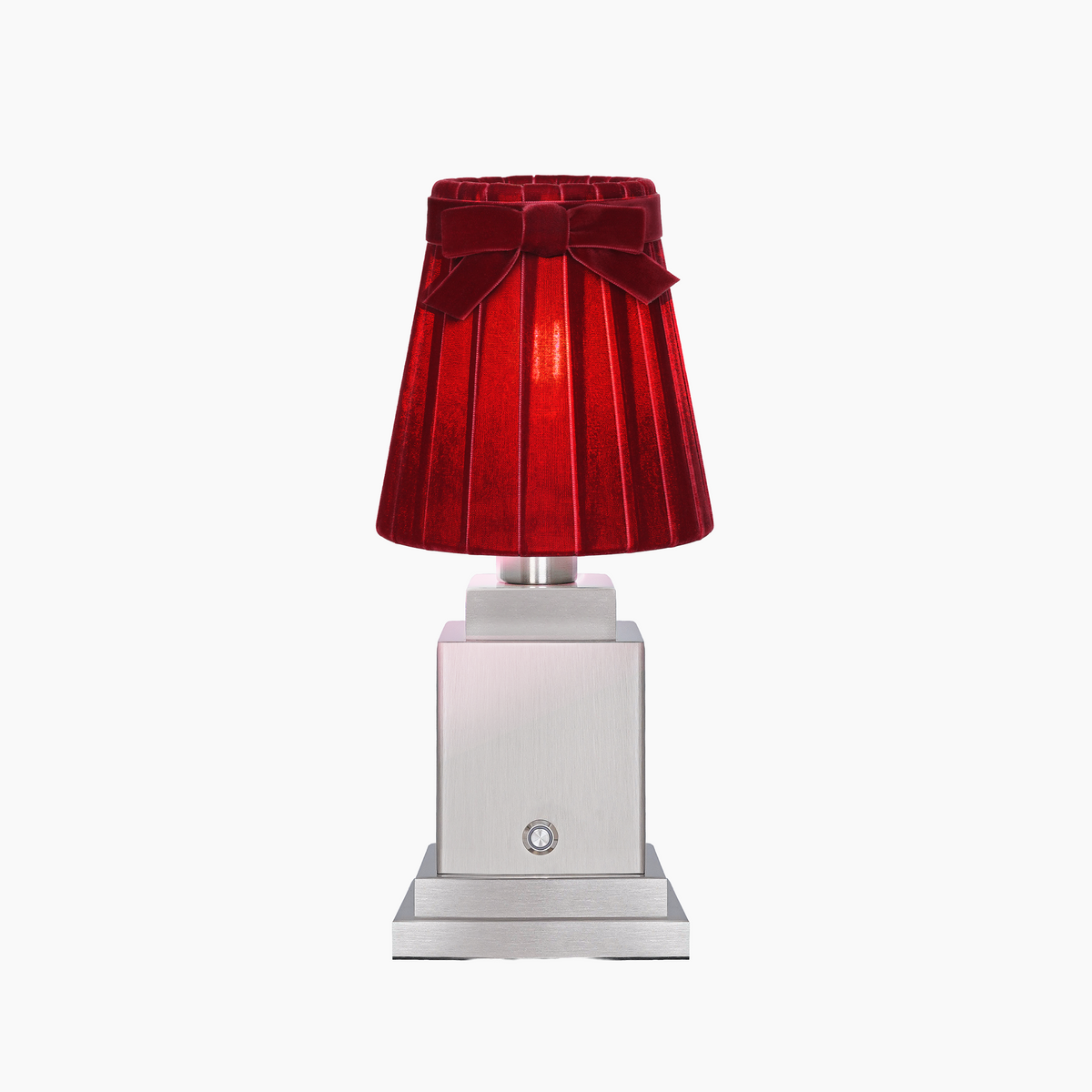 OSCAR Silver Rechargeable Lamp with 5.5" Vampire Velvet Lampshade