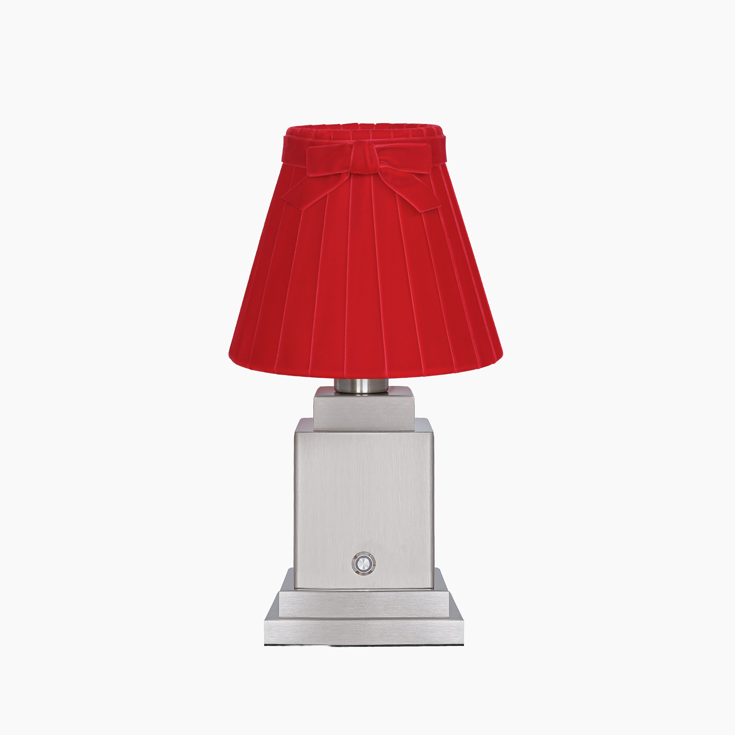 OSCAR Silver Rechargeable Lamp with 7.1" Marilyn Velvet Lampshade