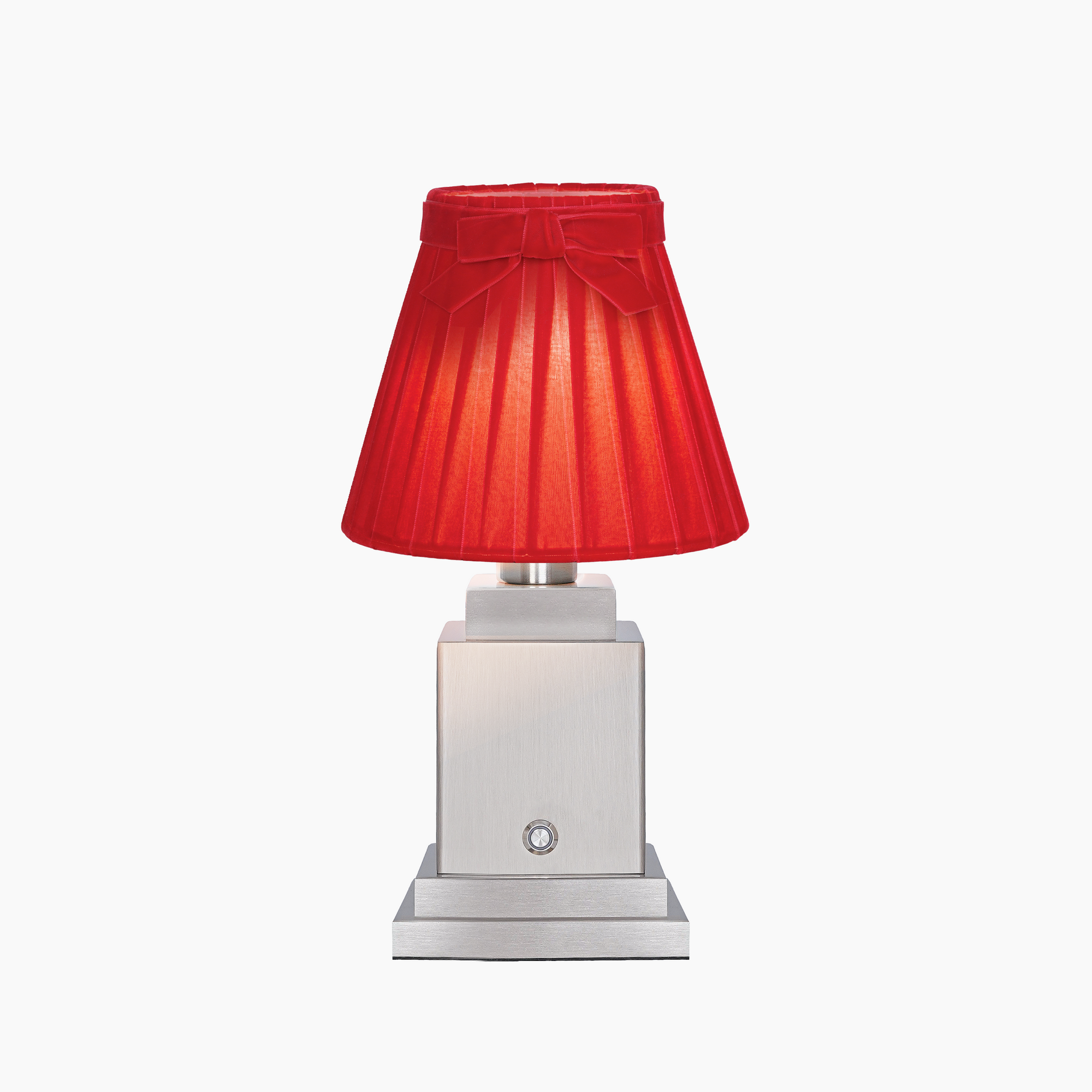 OSCAR Silver Rechargeable Lamp with 7.1" Marilyn Velvet Lampshade