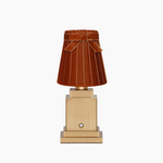 OSCAR Brass Rechargeable Lamp with 5.5" Burnt Orange Velvet Lampshade