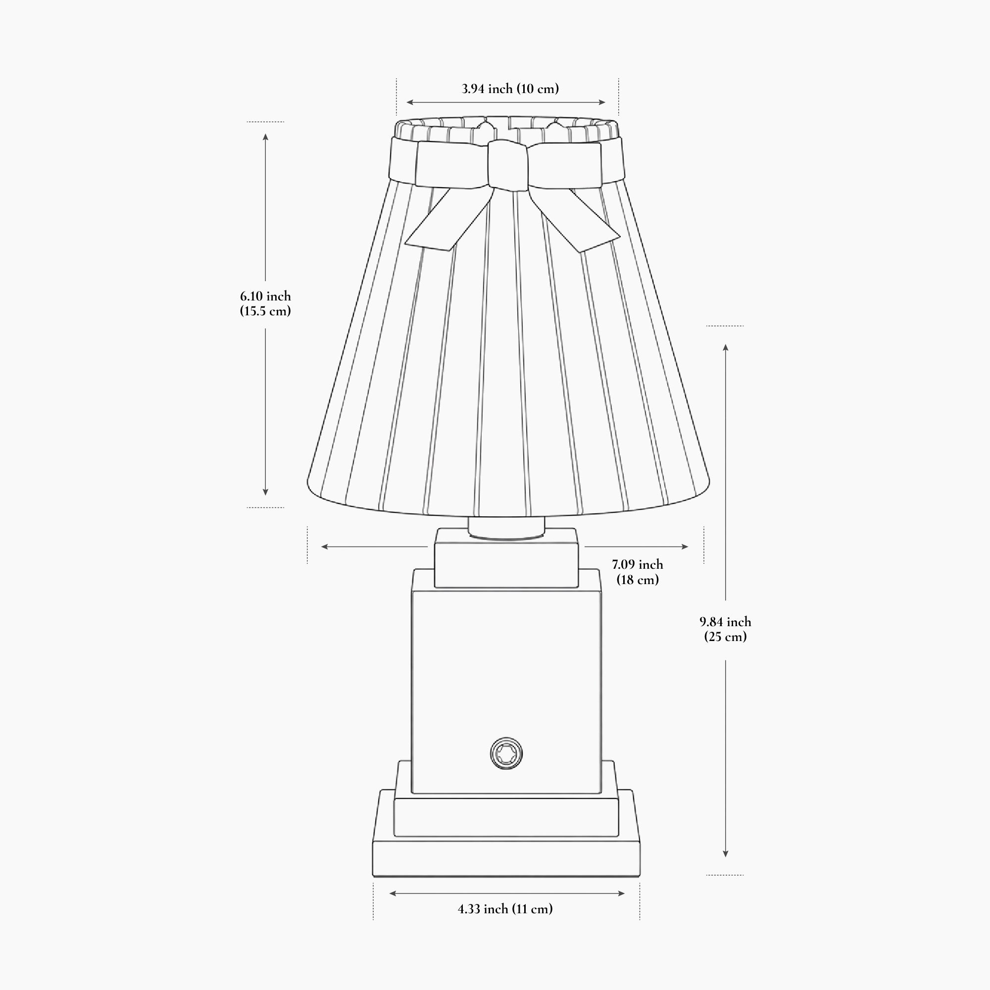 OSCAR Silver Rechargeable Lamp with 7.1" Vampire Velvet Lampshade