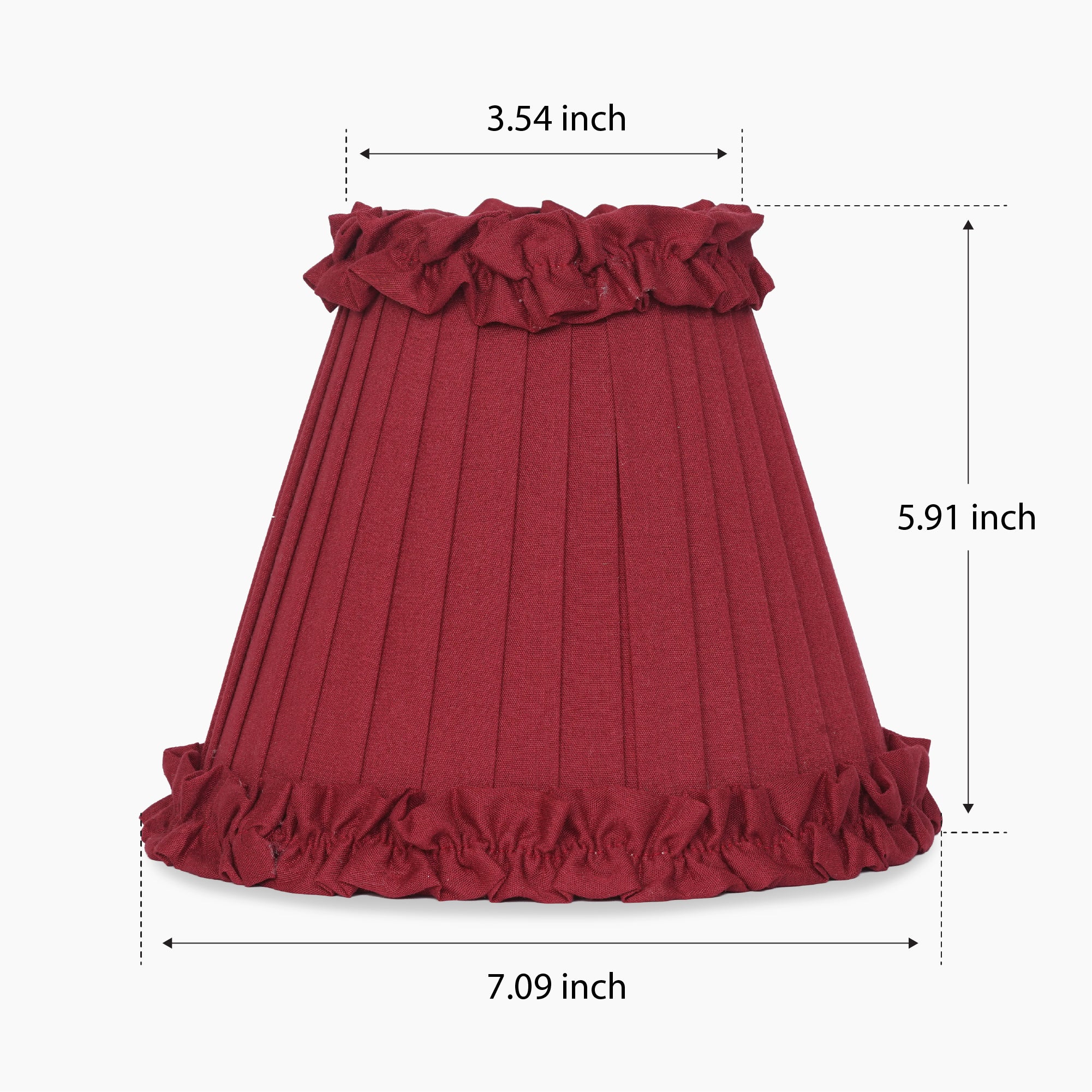 Red Wine Frilled Fabric Lampshade