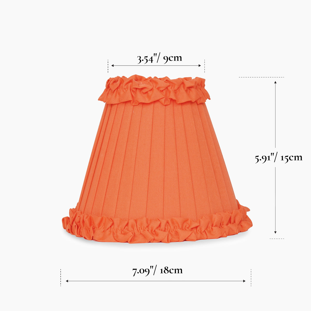 Vermilion Frilled Fabric Lampshade