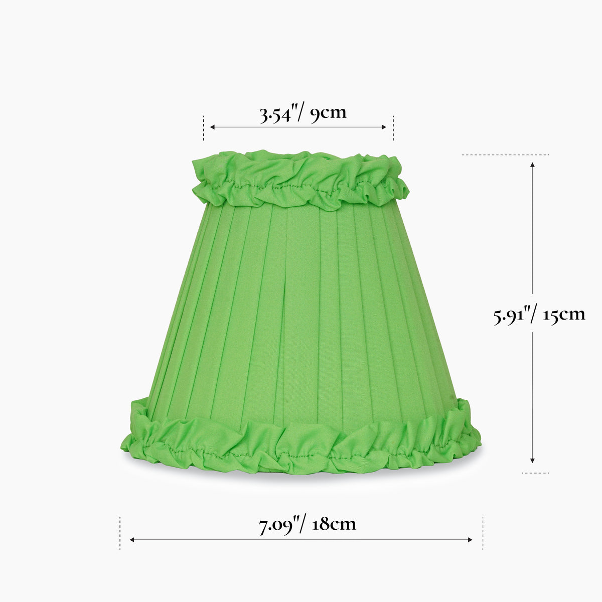 Lime Green Frilled Fabric Lampshade