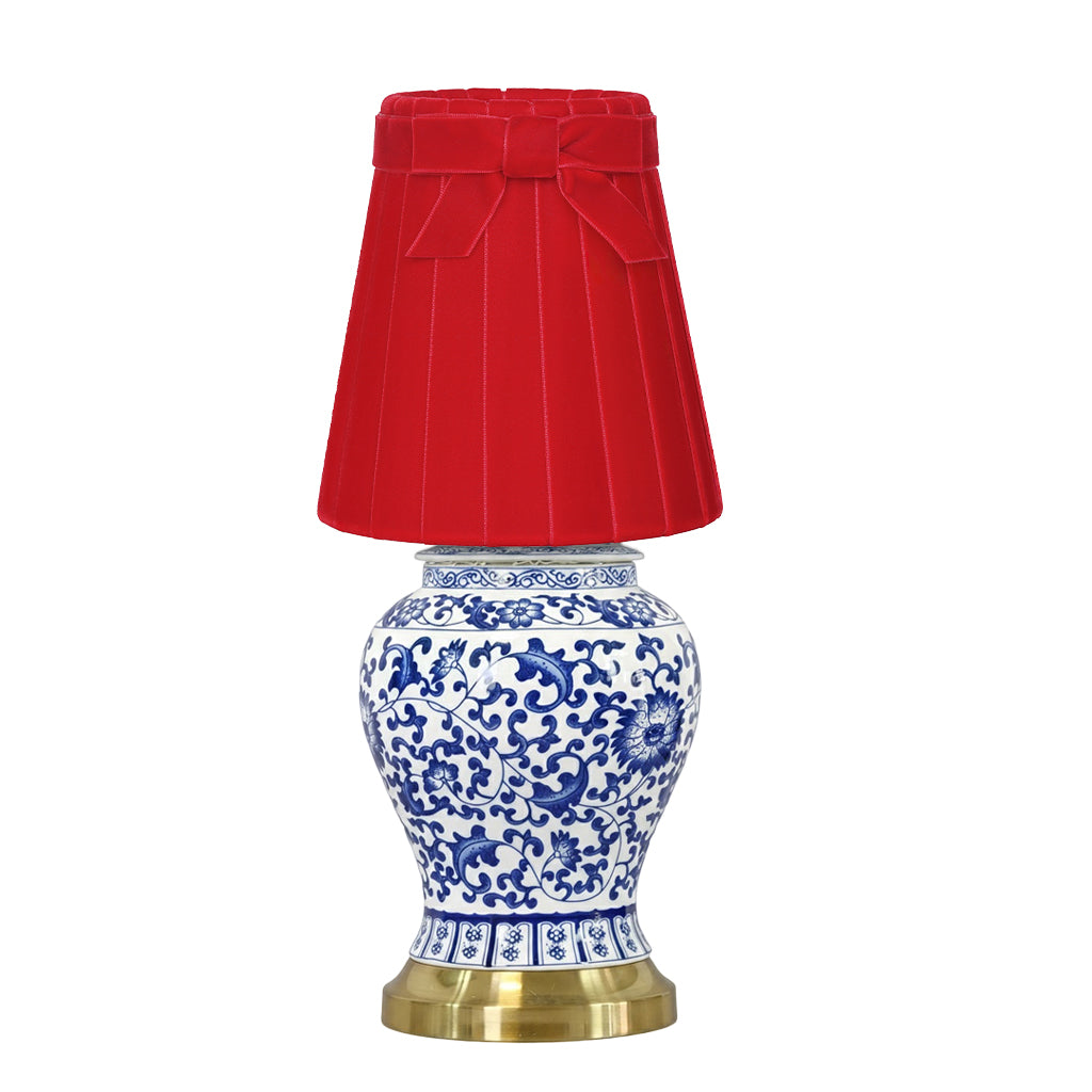 MIN Dynasty Ceramic 24cm Rechargeable Lamp with 14cm Marilyn Velvet Lampshade