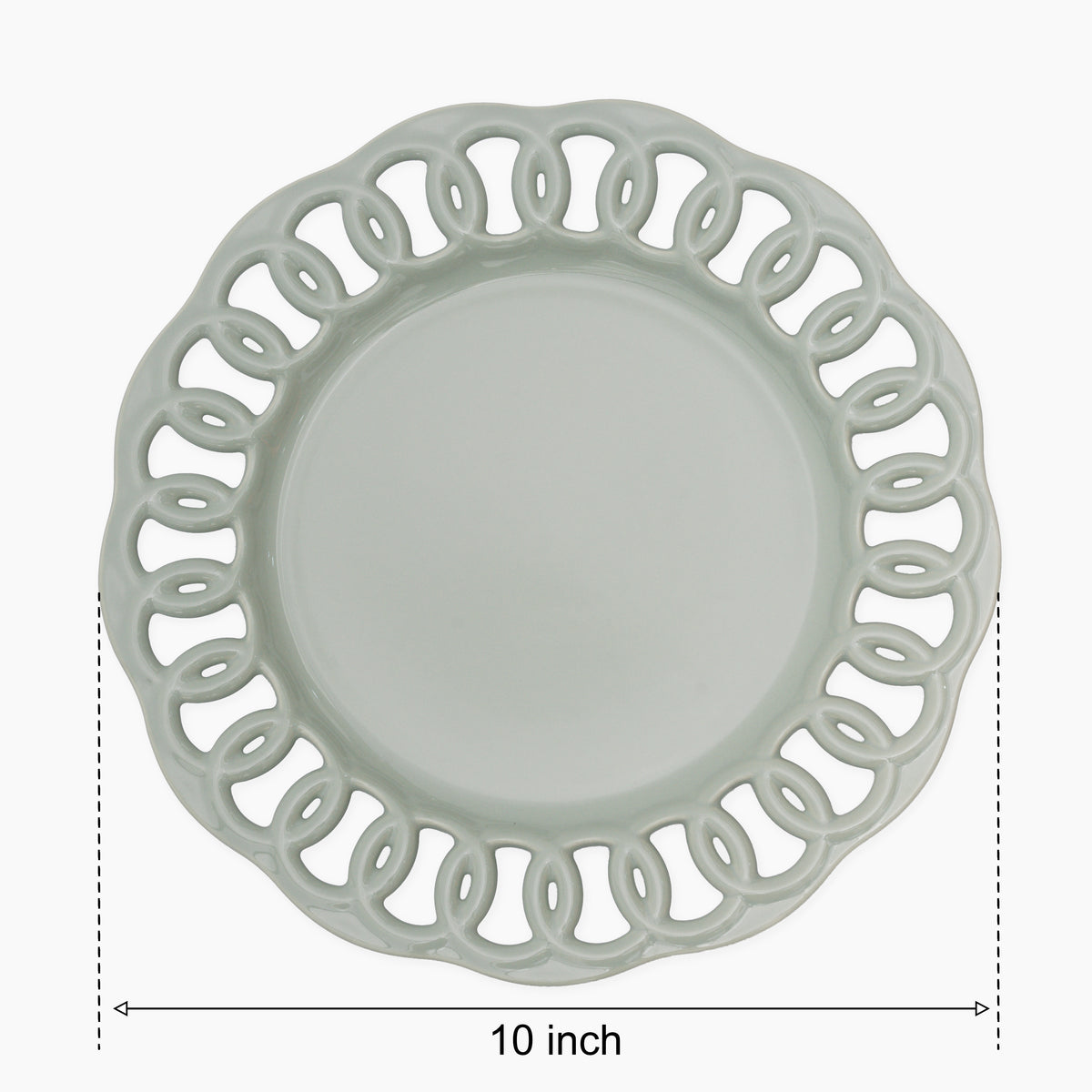 Sage Green Dinner Plates Set for 4