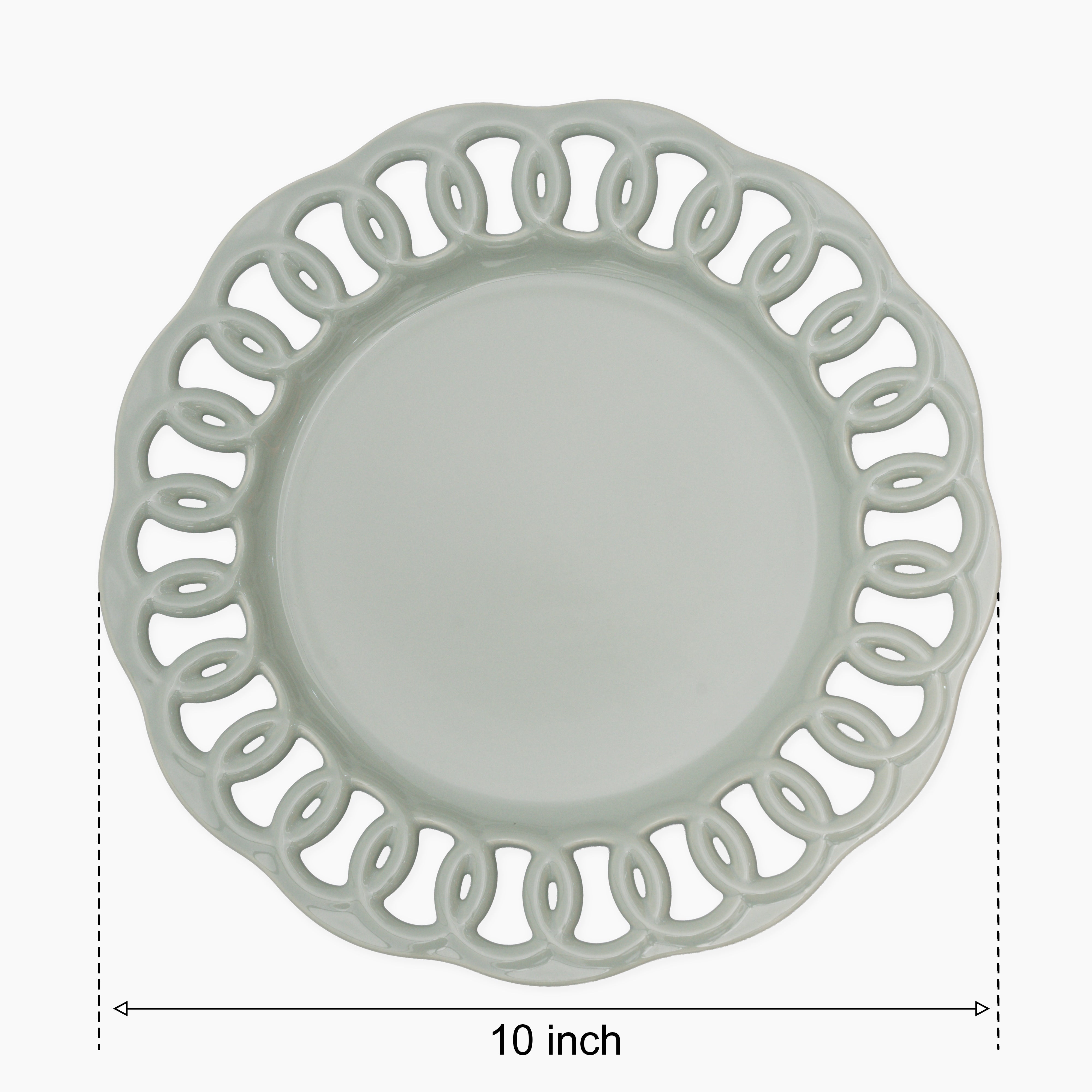 Sage Green Ceramic Dinner Plate Set for 1