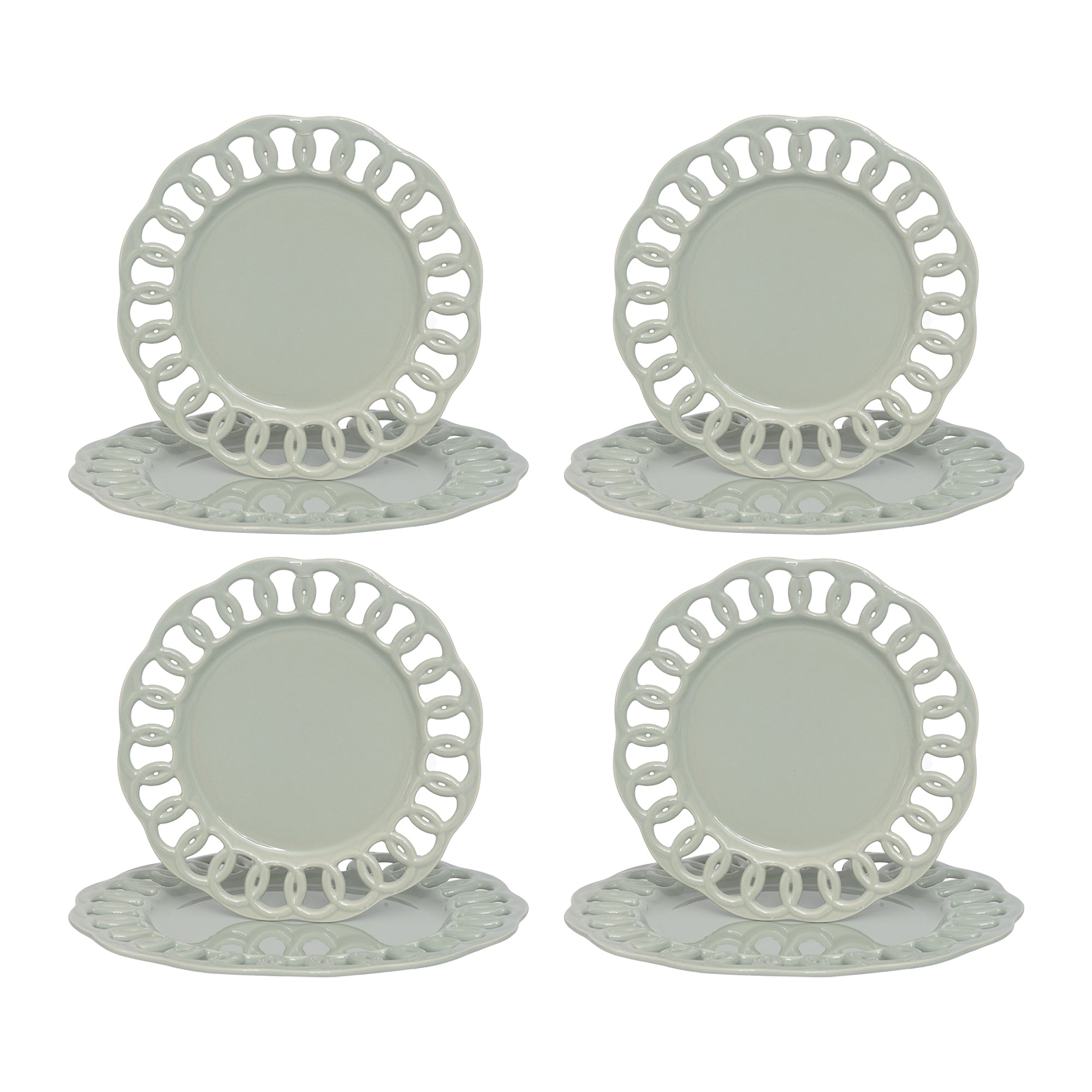 Sage Green Dinner and Salad Plates Set