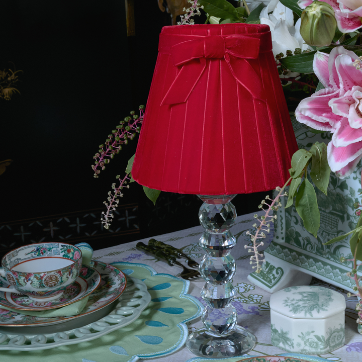 LANCELOT Rechargeable Lamp with 5.5" Marilyn Velvet Lampshade