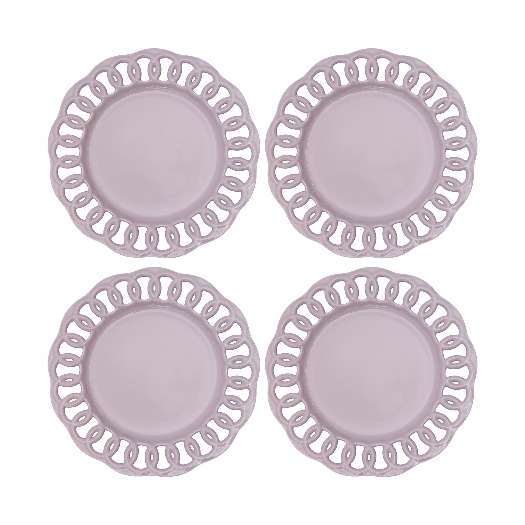Violet Ceramic Dinner Plates Set of 4