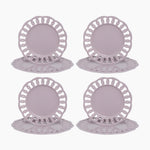 Violet Dinner and Salad Plates Set for 4