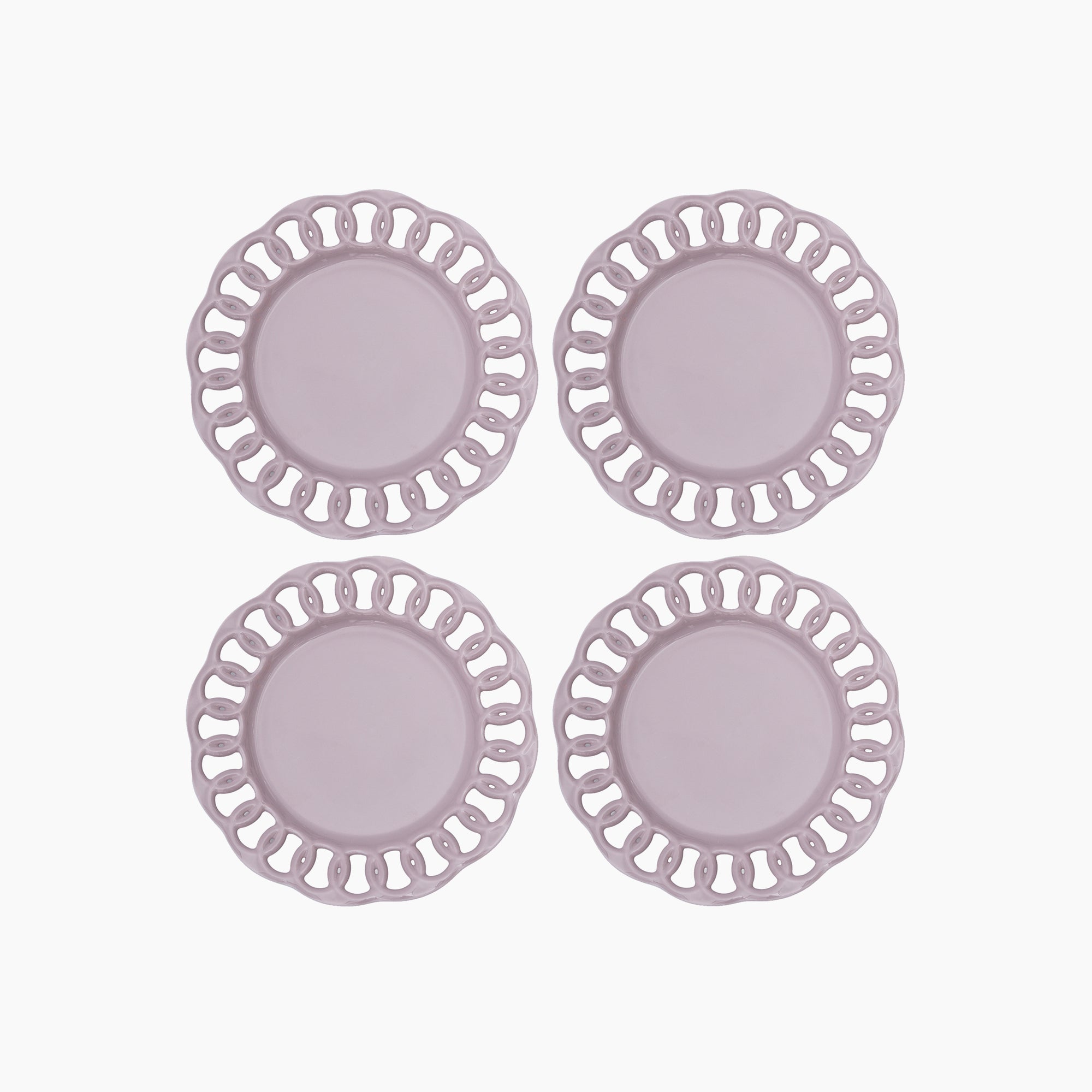 Violet Ceramic Salad Plate Set of 4