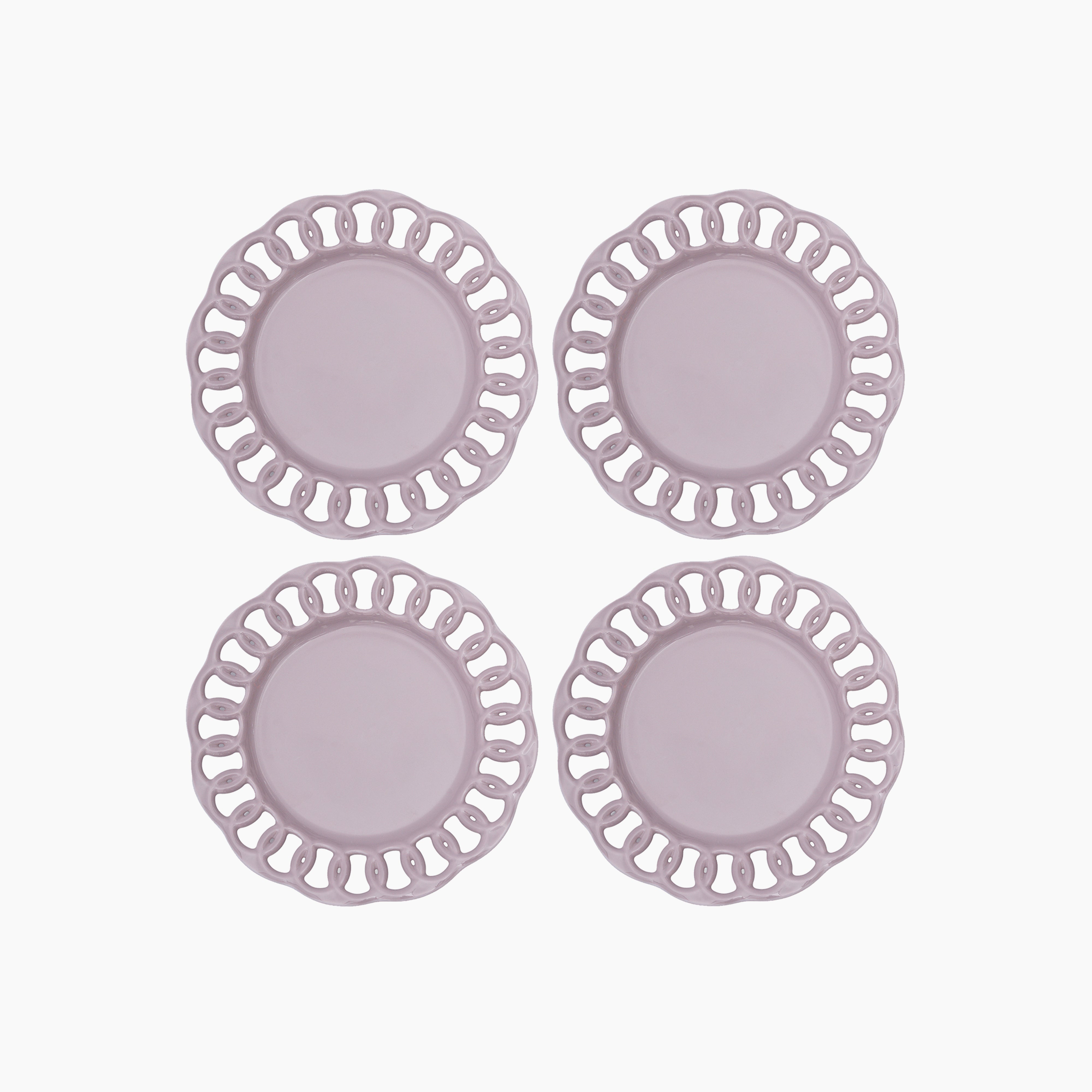 Violet Ceramic Salad Plate Set of 4