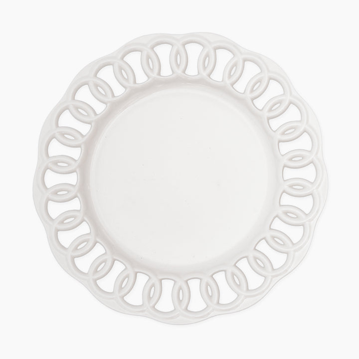 White Ceramic Plate Set for 1