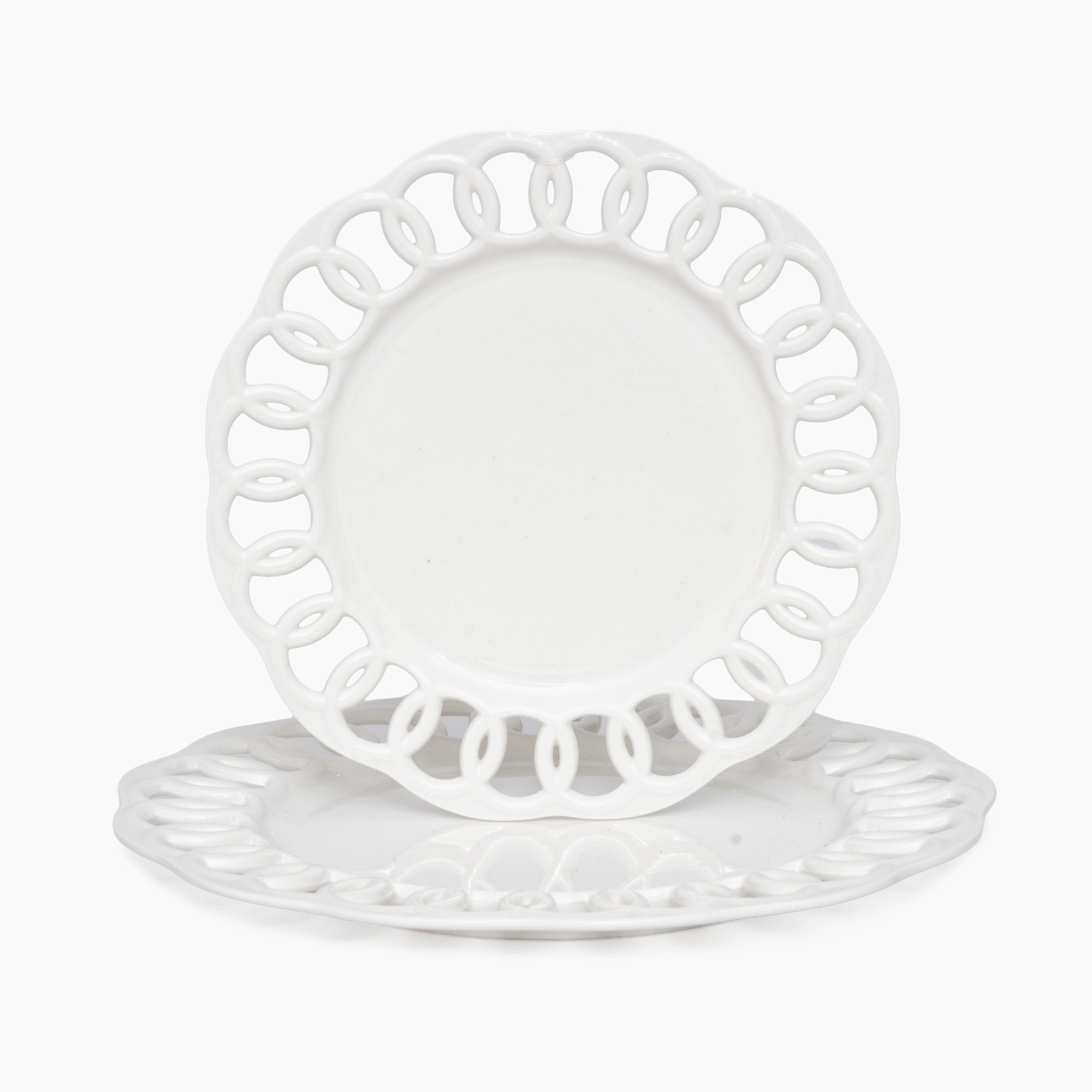 White Dinner and Salad Plates Set for 4