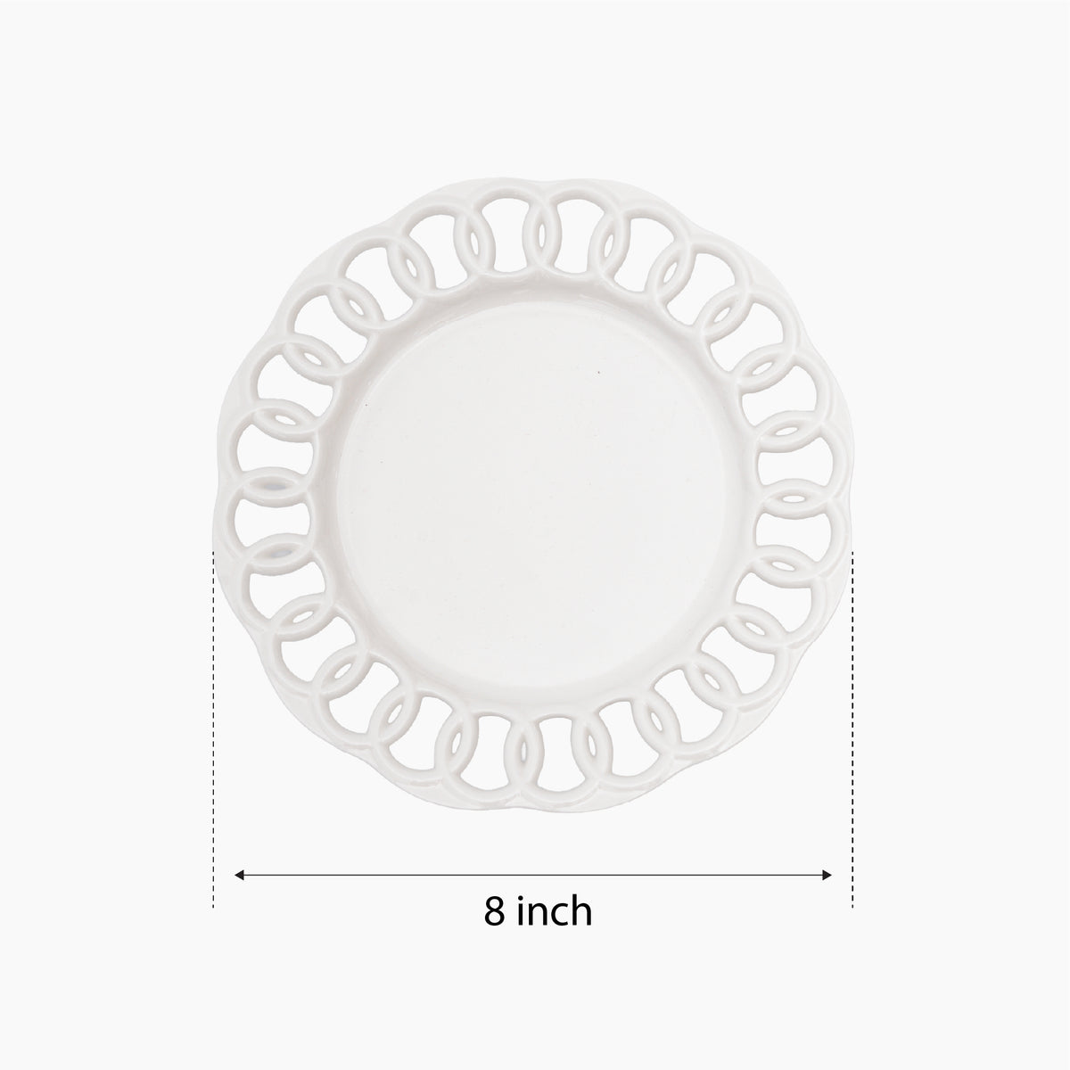 White Ceramic Plate Set for 1