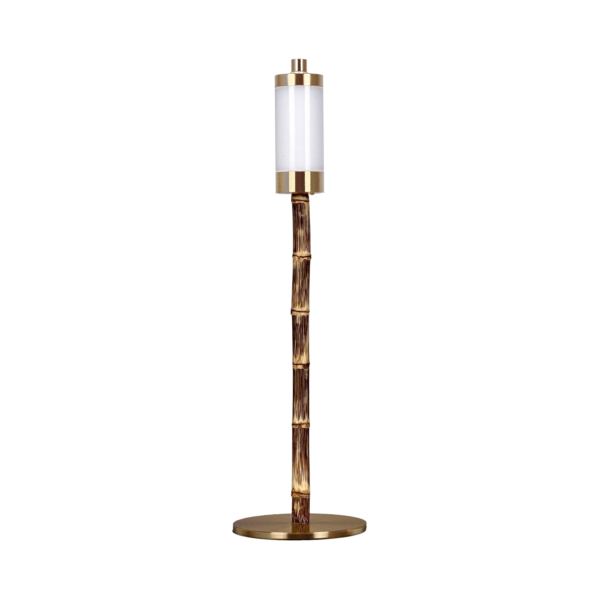 BAMBOOTIC Rechargeable Lamp with 7" Rattan Lampshade