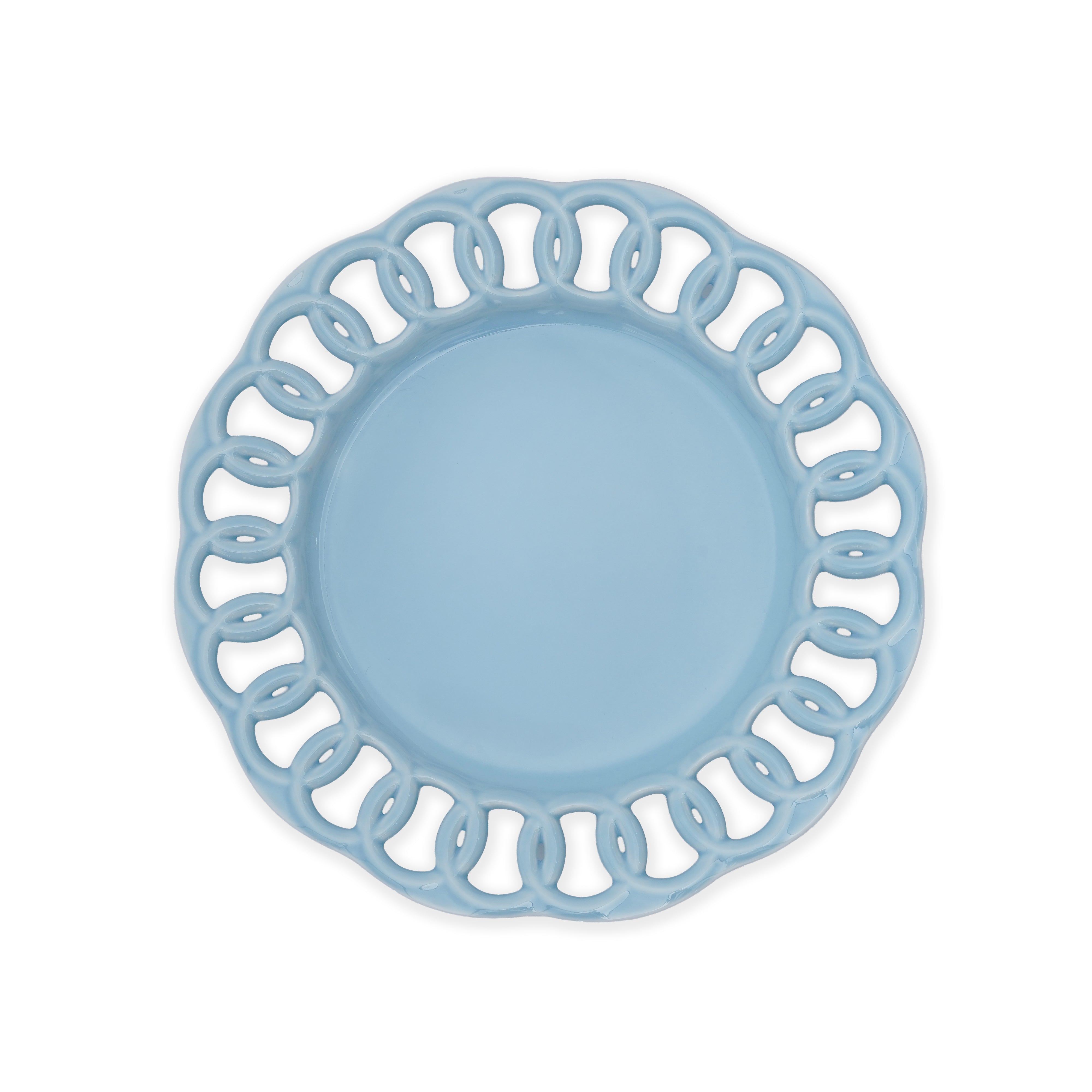 Baby Blue Ceramic Salad Plate Set for 1