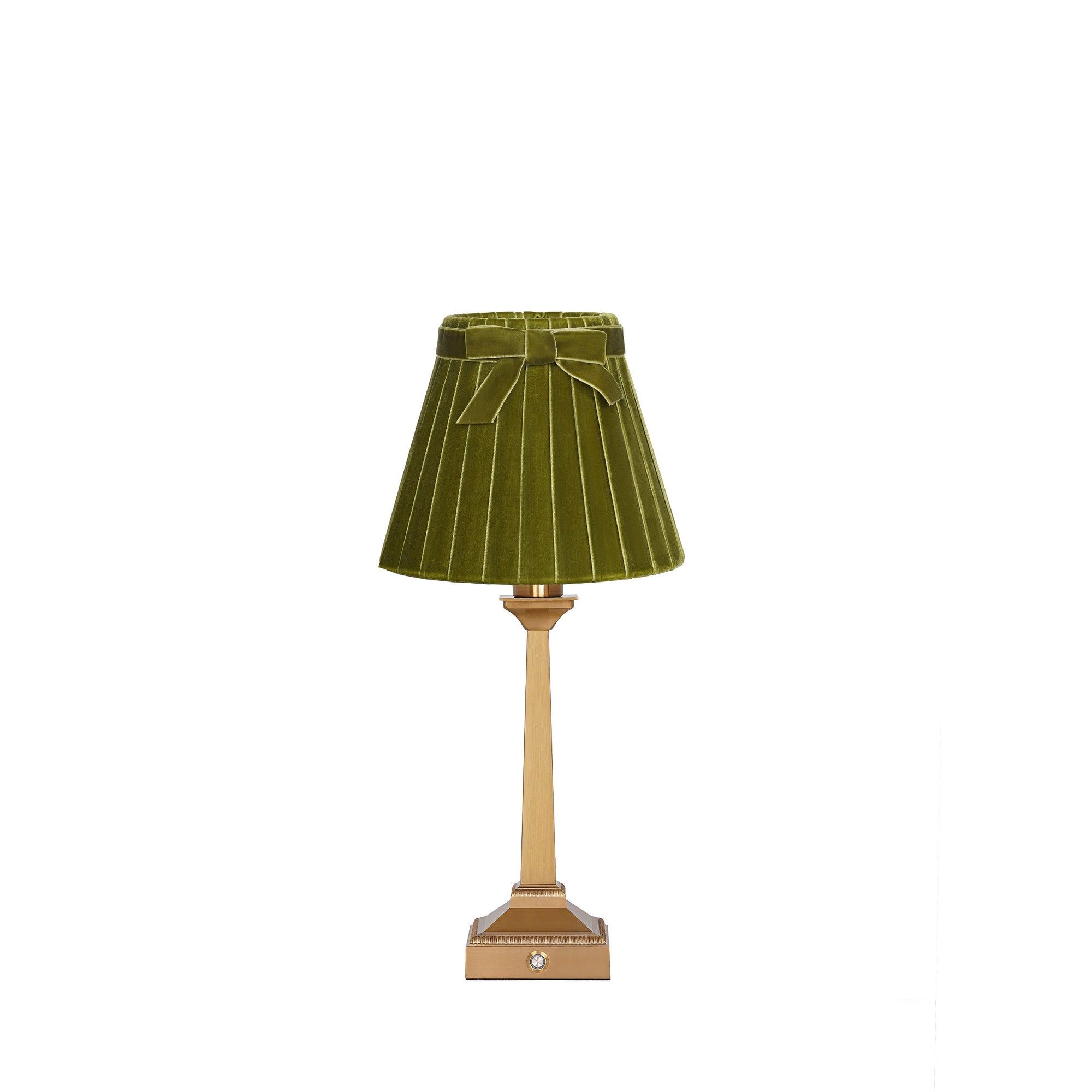 EFFIEL Rechargeable Lamp with 7.1" Olive Green Velvet Lampshade