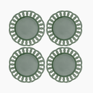 Dark Olive Dinner Plates Set for 4, handcrafted ceramic plates for elegant dining ambiance.