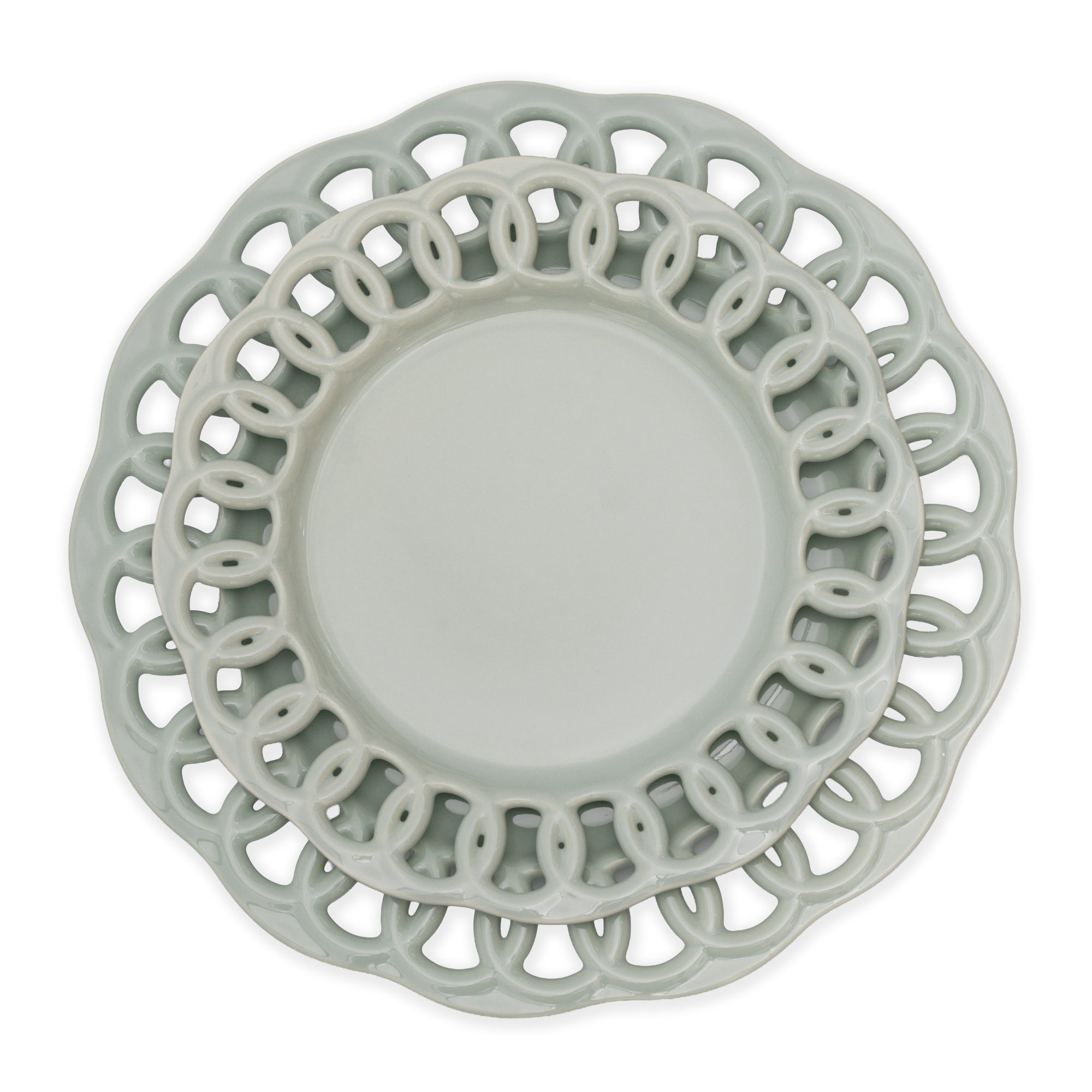Sage Green Dinner and Salad Plates Set