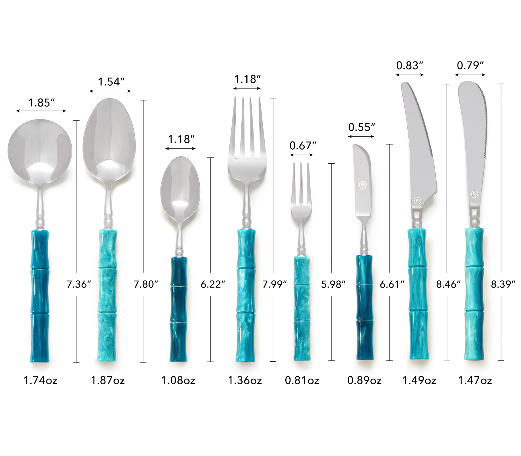 Blue Marble Flatware Set for 1