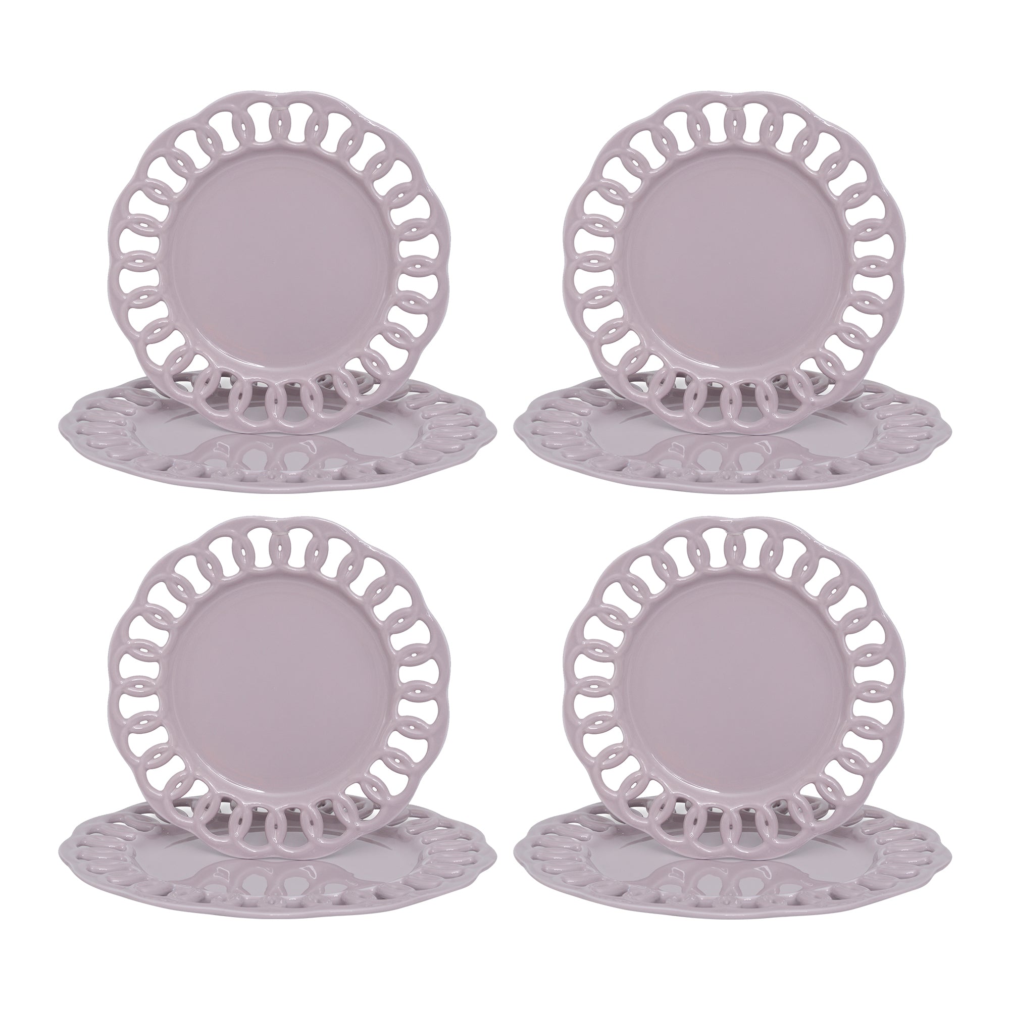 VIOLET DINNER AND SALAD PLATES SET