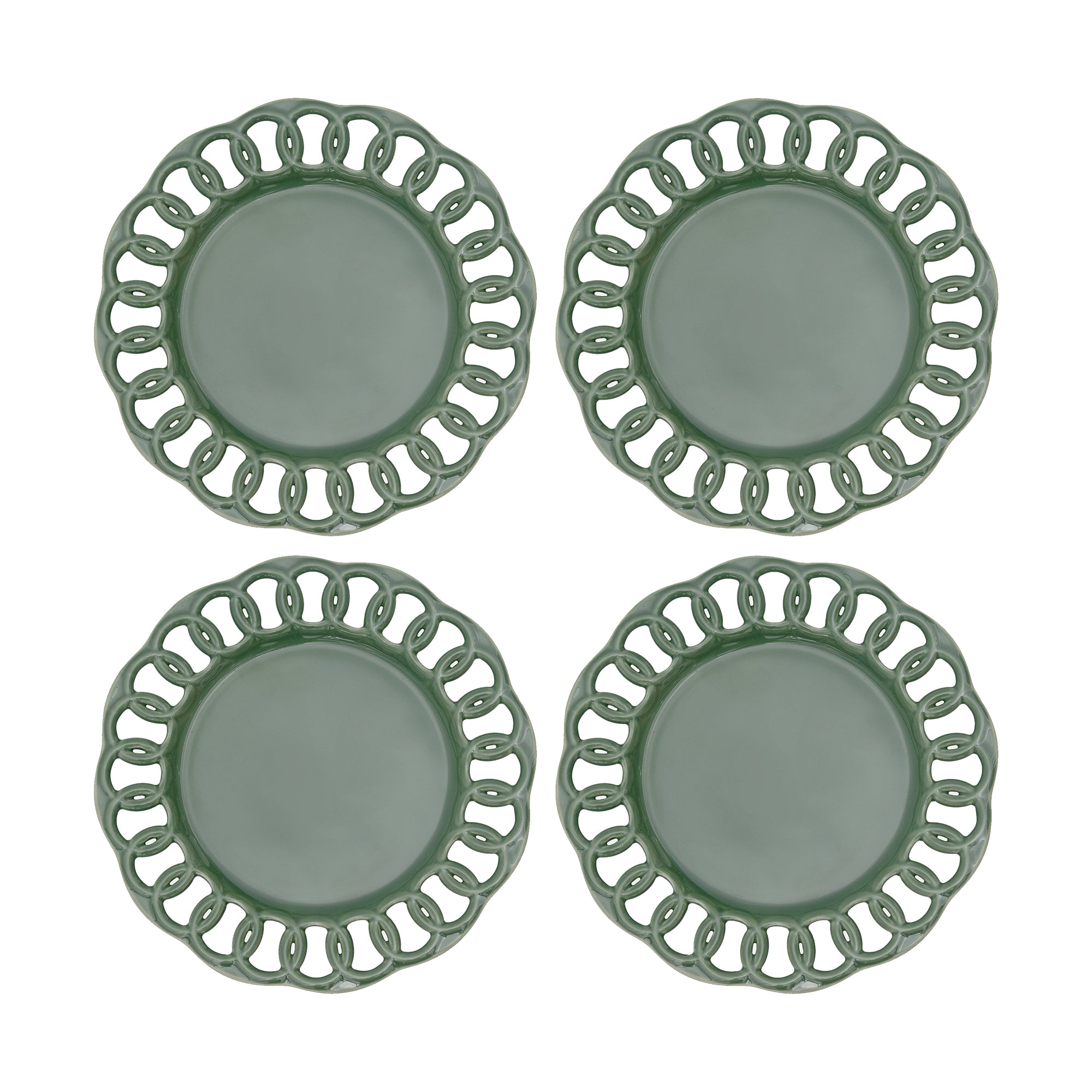 Dark Olive Salad Plates Set of 4