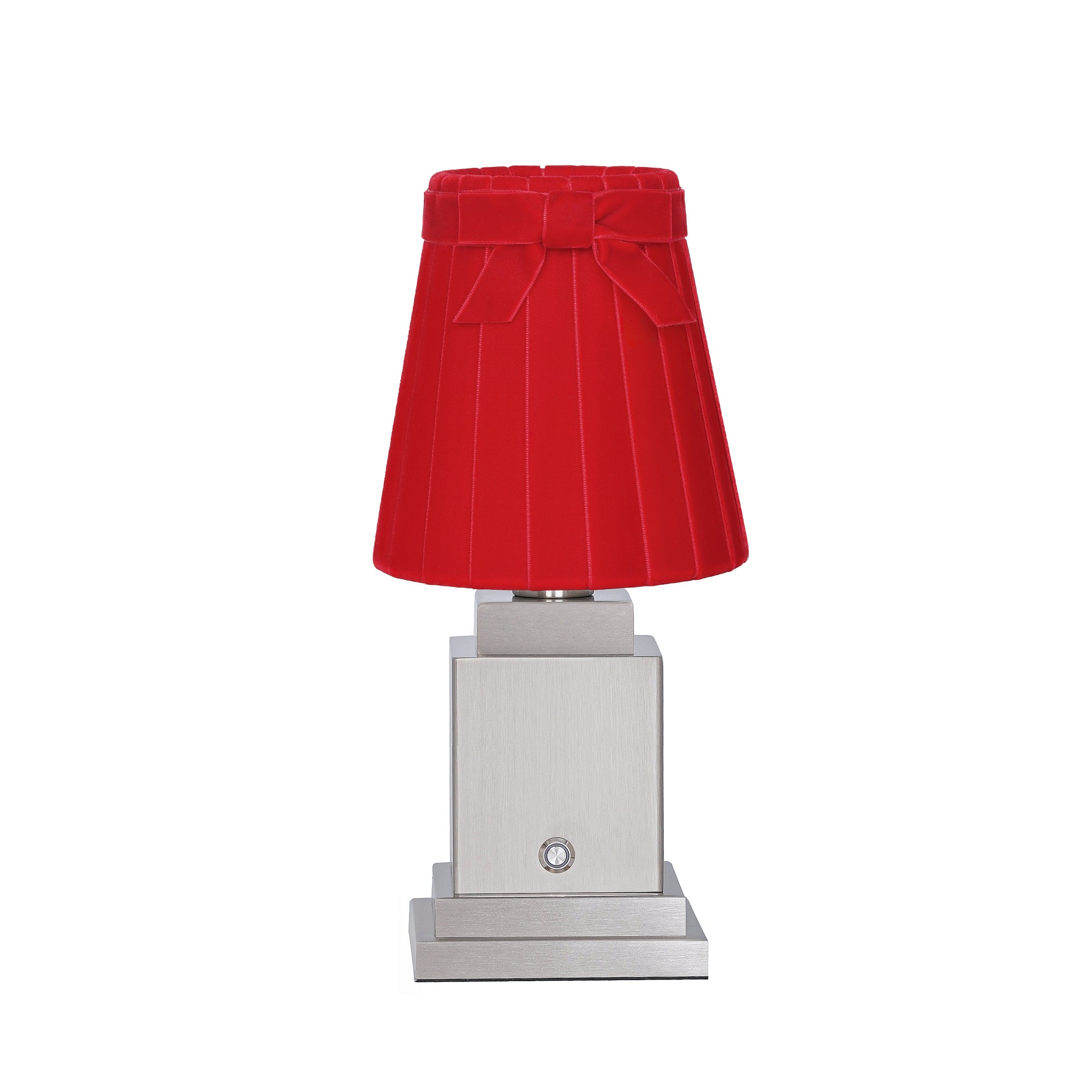 OSCAR Silver Rechargeable Lamp with 5.5" Marilyn Velvet Lampshade