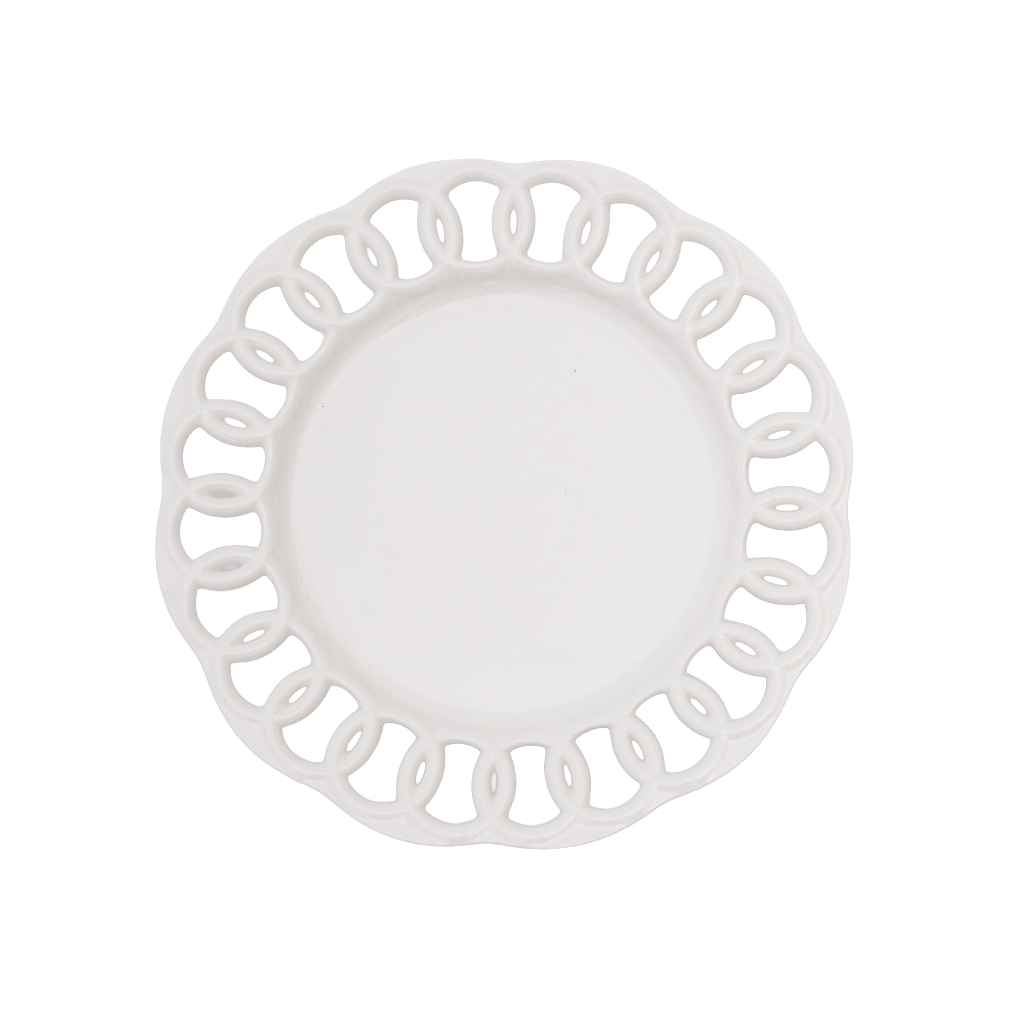 White Ceramic Salad Plates Set of 4