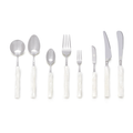 White Marble Flatware Set for 4