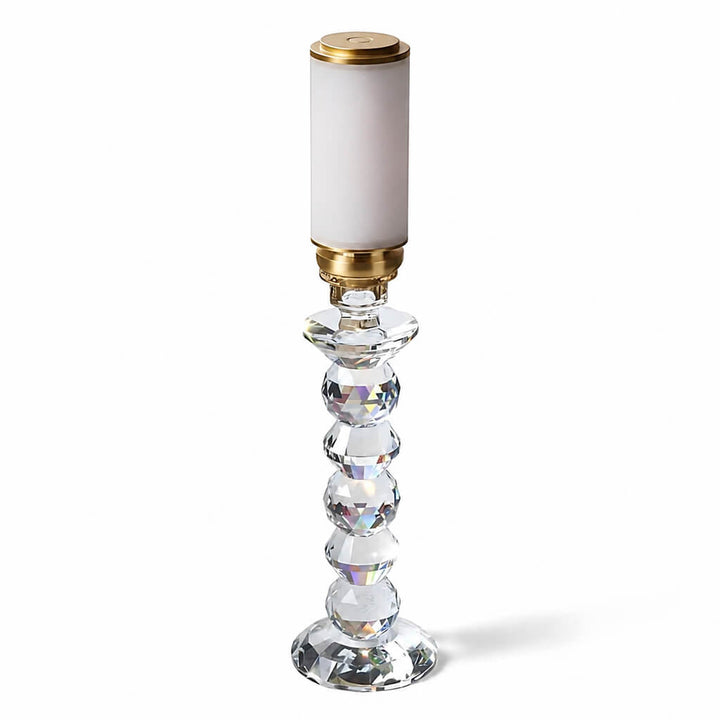 Lancelot cordless table lamp made of stacked crystal spheres