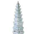 FIVE-LAYER 31.3" Tulip Pyramid Vase in Delft Blue