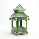 CHINOISERIE Green Pagoda Lantern 13"