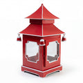 CHINOISERIE Red Pagoda Lantern 13" Set of 2