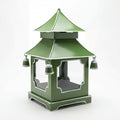 CHINOISERIE GREEN PAGODA LANTERN 11.5”