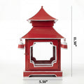 CHINOISERIE Red Pagoda Lantern 11.5"