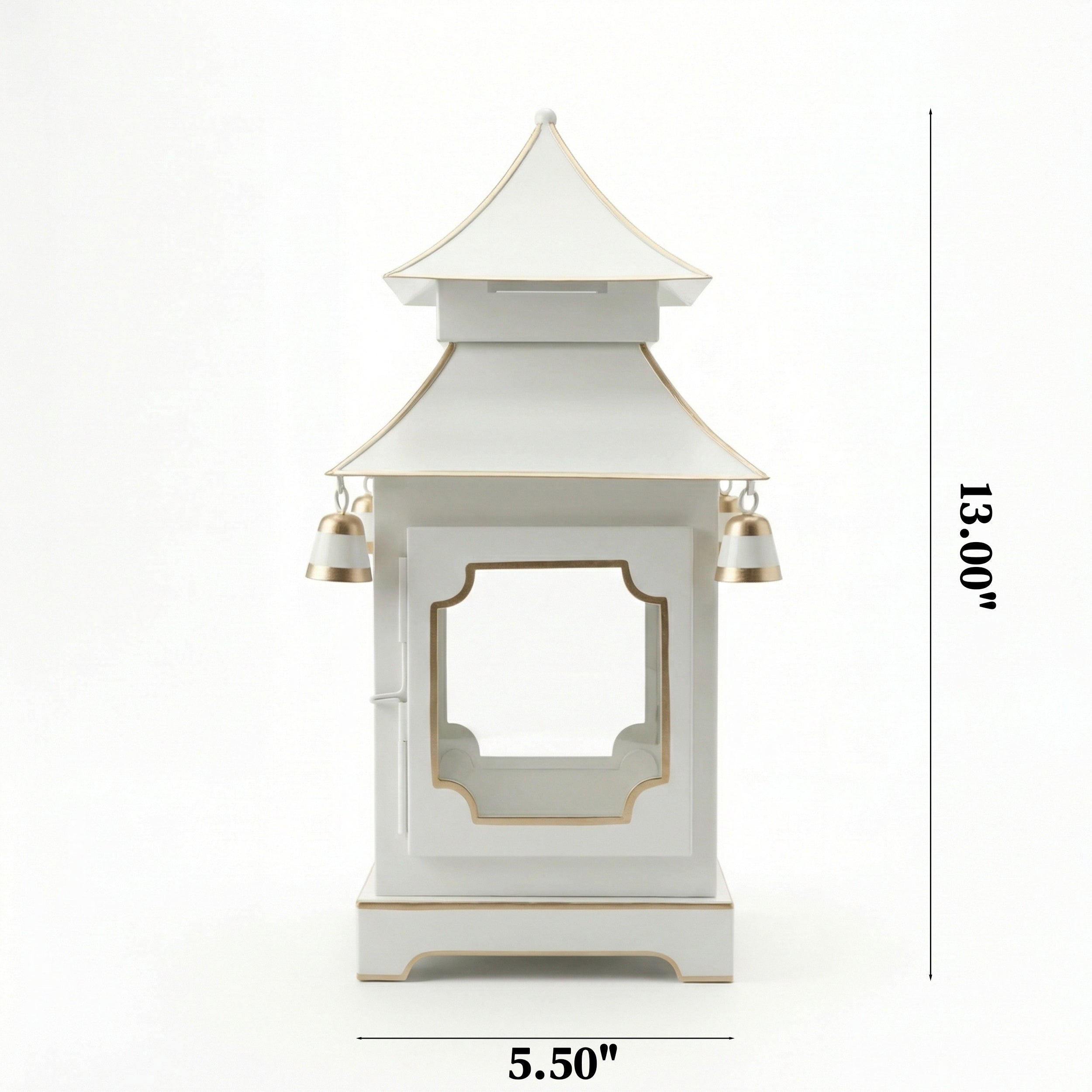 CHINOISERIE IVORY PAGODA LANTERN 13"