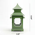 CHINOISERIE GREEN PAGODA LANTERN 13"