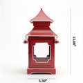 CHINOISERIE RED PAGODA LANTERN SET OF 2