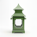 CHINOISERIE GREEN PAGODA LANTERN 13"