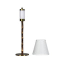 BAMBOOTIC Rechargeable Lamp with Classic White Linen Lampshade