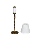 BAMBOOTIC Rechargeable Lamp with Classic White Linen Lampshade