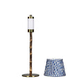 BAMBOOTIC Rechargeable Lamp with Verdant Willow Artisan Silk Lampshade