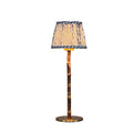 BAMBOOTIC Rechargeable Lamp with Verdant Willow Artisan Silk Lampshade