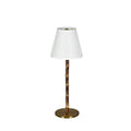 BAMBOOTIC Rechargeable Lamp with Classic White Linen Lampshade
