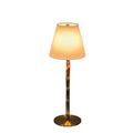 BAMBOOTIC Rechargeable Lamp with Classic White Linen Lampshade