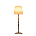 BAMBOOTIC Rechargeable Lamp with Classic White Linen Lampshade