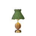 RADEN WICKER Rechargeable Lamp with Olive Seagrass Lampshade